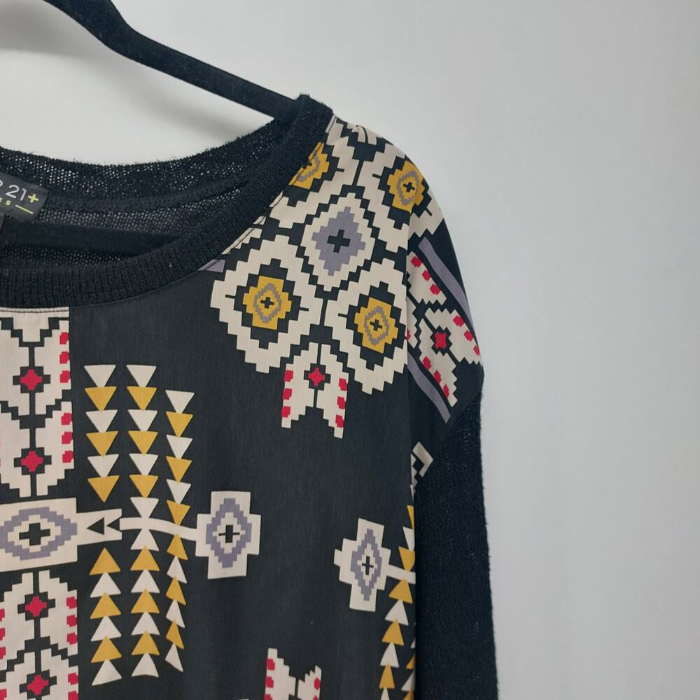 Forever 21 Womens Plus Sz 2X Aztec Southwestern Print Light Sweater - Picture 7 of 13